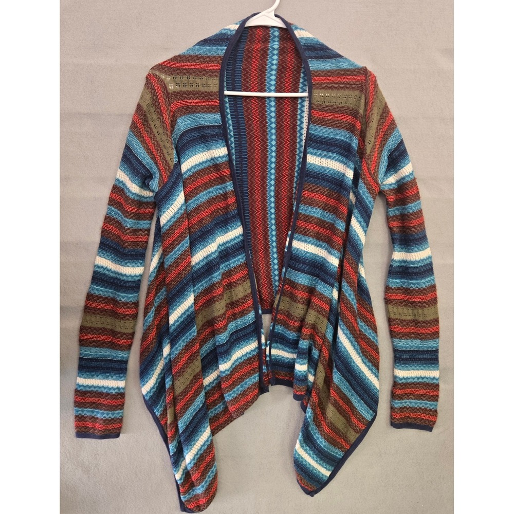 Roxy Knit Cardigan Sweater‎ Medium M Striped Open Front Boho Southwest